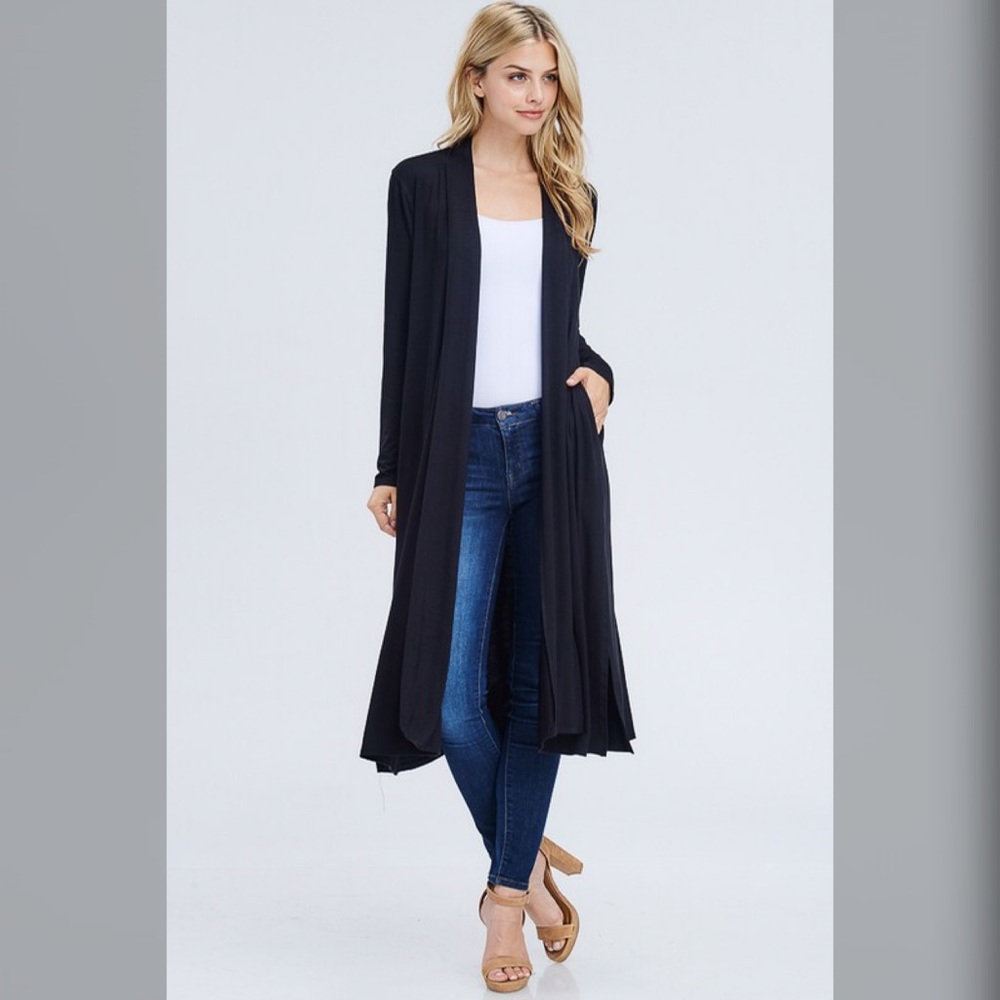🛍LAST 1! 💋Open Longline Knit Pocket Cardigan! - Picture 5 of 5